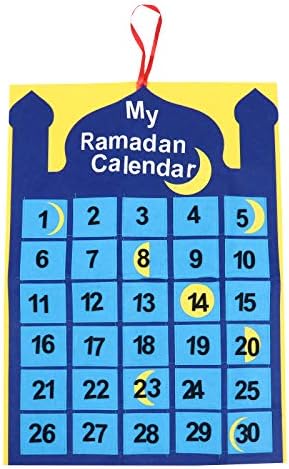 Abaodam Újrafelhasználható Visszaszámlálás Poszter Dekoratív Kreatív Ramadan Naptár (Kék 2)