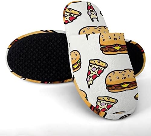 Hamburger, Pizza Férfiak házába, Papucs Puha Meleg Csúszik A Hálószoba Cipő csúszásgátló Talp Kültéri Beltéri