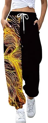 MIASHUI Női melegítő Nadrág Nyomtatás Kocogók Zsebek Derekú Kényelmes, Magas Női Edzés Pants Sportos Nadrág Plus Size