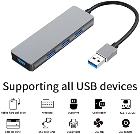 USB hub 4 Port Alumínium USB 3.0 hub Ultra Vékony Adatok USB-Elosztó nagysebességű 5Gbps USB Elosztó Kompatibilis PC, MacBook