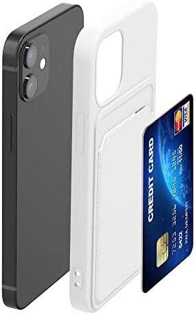 kwmobile Esetben Kompatibilis Apple iPhone 12 Mini - Puha TPU hátlapot a Hitelkártya Birtokos Foglalata Vissza - Fehér