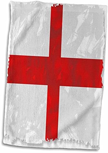3D Rose Kép az angol Zászlót, a Grunge Stílus, kéztörlő, 15 x 22, Fehér