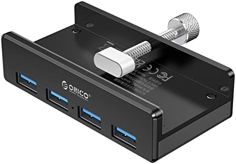 ORICO USB Hub Klip Típus 4 portos USB 3.0 Hub 5Gbps Super Speed Mini Alumínium Adatok Hub 4.92 ft Kábel（A Fehér Monitorok、Asztalok