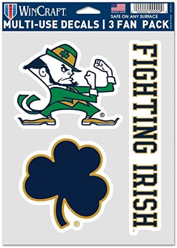 NCAA a Notre Dame Fighting Irish Matrica Multi Használja Ventilátor 3 Csomag Csapat Színek, Egy Méret