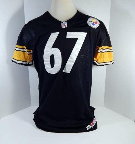 1997 Pittsburgh Steelers Martin 67 Játék Kibocsátott Fekete Jersey 52 DP21185 - Aláíratlan NFL Játék Használt Mezek