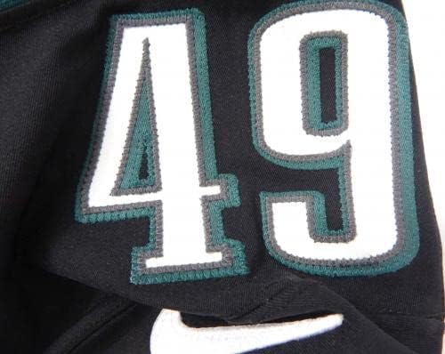 2014 Philadelphia Eagles Josh Kaddu 49 Játék Kibocsátott Fekete Jersey 42 DP29138 - Aláíratlan NFL Játék Használt Mezek