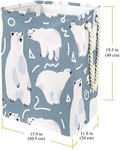 NDKMEHFOJ Aranyos jegesmedve (2) Szennyesben Kosarak Vízálló Piszkos Ruhát Sorter Összecsukható, Puha Fogantyú, Színes, Otthon