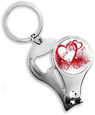 Fehér Piros Szívek Virágot Valentin-Nap Köröm Zimankó Gyűrű kulcstartó Sörnyitó Clipper