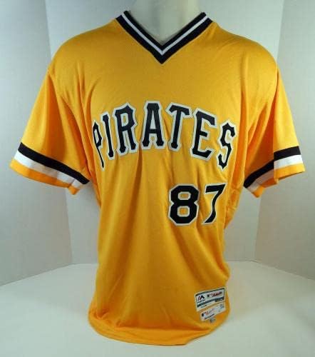 2019 Pittsburgh Pirates Justin Meccage 87 Játék Kibocsátott Sárga trikót 79 TBTC 150 - Játék Használt MLB Mezek