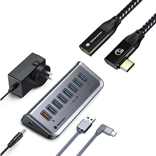 Aktív USB-Hub, USB-C Kábel derékszögű & USB-C Hosszabbító Kábel - derékszög, Alkalmas Minden Típusú USB A Pc-k, Laptopok,