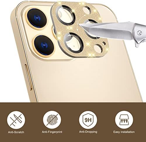 Beatiiwin (2Pack) Bling Kamera Lencséjét Védő Kompatibilis az iPhone 13 Pro Max 6.7 inch/iPhone 13 Pro 6.1 colos, 9H Keménységű
