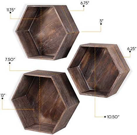 Rusztikus Állami Brooks Fali Hatszög Honeycomb Doboz Geometriai Lebegő Polc Kijelző Lóg Könyvespolc Dekoratív Kép Párkány