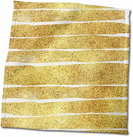 3dRose PS Glam - Kép Arany Csillogó Absztrakt Csíkos - Törölköző (twl-274209-3)