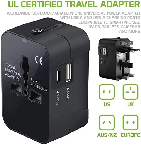 Utazási USB Plus Nemzetközi Adapter Kompatibilis a Samsung SM-A500HQ a Világszerte Teljesítmény, 3 USB-Eszközök c típus,