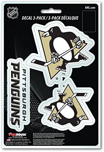 Fanmats NHL Pittsburgh Penguins Csapata Matrica, 3 Csomag, Fekete, Egy Méret