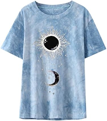 Hold Nap Grafikus Póló Női Rövid Ujjú Legénység Nyak Ajándék, Aranyos, Vicces, Nyakkendő Festék Maximum Tshirts Tini Lányok