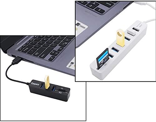 N/USB Hub 2.0 Multi USB 2.0 Hub USB Elosztó nagysebességű 6 USB Kártya Olvasó USB Extender PC Laptop (Színe : Fehér)