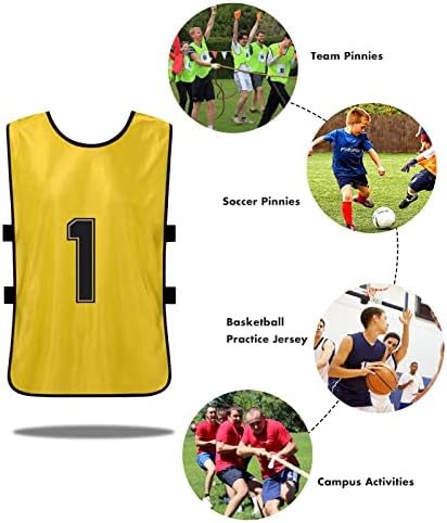 12 Db Pinnies Foci Fillérekért Számozott Csapat Meccs Gyakorlat Mellény Kosárlabda Képzés Sport Mezek Gyerekeknek Ifjúsági