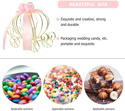 Toyvian Esküvői Dekoráció Candy Kosár Candy Mezőbe, Vas Tök Kocsi Fém Doboz Édességet Asztali Dekoráció Tök Kocsi Dekoráció