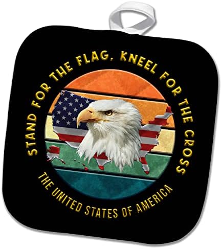 3dRose Amerikai térkép, sas. Csodálatos hazafias ajándék Állni a zászló - Potholders (phl-362799-1)