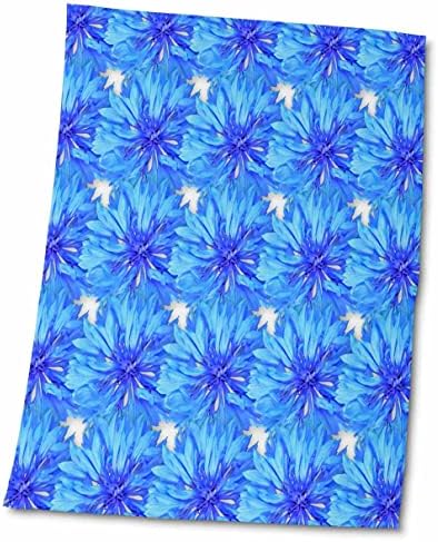 3dRose Russ Billington Tervek - Szép Kék Búzavirág Wallpaper Design - Törölköző (twl-219150-3)